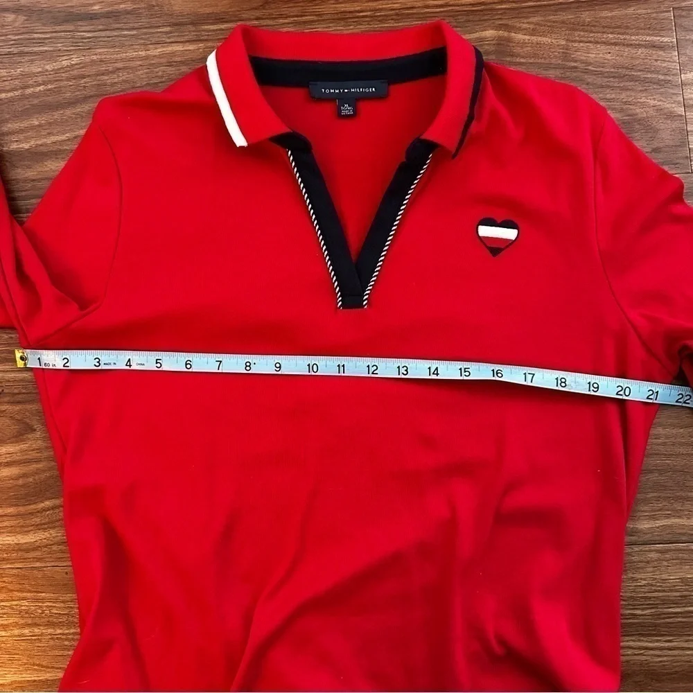 Tommy Hilfiger Cotton T-shirt Pull Over Dress Sz XL Chilli Pepper Red